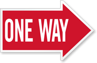 One Way, Right Die-Cut Directional Sign