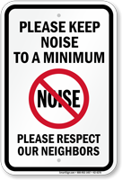 Please Keep Noise To A Minimum Sign