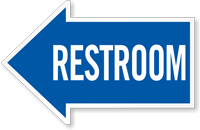 Restroom Die Cut Reflective Directional Sign