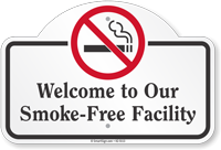 Smoke Free Facility Dome Top Sign