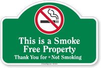 This Is A Smoke Free Property Dome Top Sign