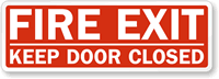 Fire Exit Keep Door Closed Label
