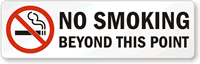 No Smoking Beyond Point Label