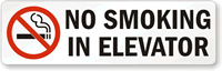 No Smoking Elevator Label