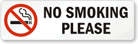 No Smoking Please (with symbol) Label