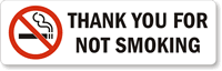 Thank You Not Smoking Label