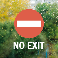 No Exit Die Cut Glass Door Label