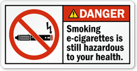 Smoking E-Cigarettes Hazardous To Health Label