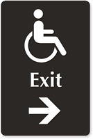 Exit with Accessible Pictogram Right arrow Sign