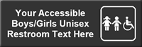 Accessible Boys/Girls Unisex Restroom Symbol Sign