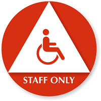 Staff Only Unisex Accessible Sign