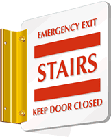 Emergency Exit Stairs Keep Door Closed Sign