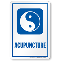 Acupuncture Hospital Sign with Taijitu Symbol