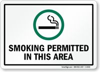 SMOKING PERMITTED IN THIS AREA