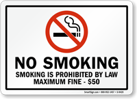 Smoking Is Prohibited By Law Sign