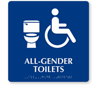 All-Gender Accessible Toilets Sintra Sign With Braille