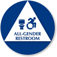 All-Gender Restroom Sign, Toilet, Updated ISA Symbol