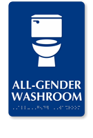 All-Gender Washroom Sintra Sign With Braille