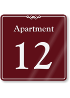 Apartment Number 12 Wall Sign