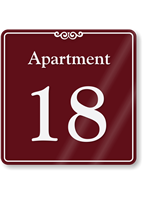 Apartment Number 18 Wall Sign