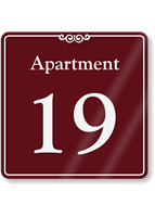 Apartment Number 19 Wall Sign