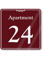 Apartment Number 24 Wall Sign