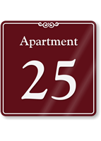 Apartment Number 25 Wall Sign