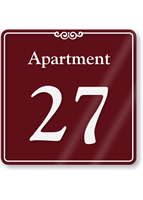 Apartment Number 27 Wall Sign