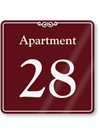 Apartment Number 28 Wall Sign