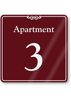 Apartment Number 3 Wall Sign