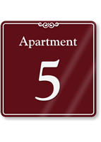 Apartment Number 5 Wall Sign