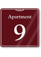 Apartment Number 9 Wall Sign
