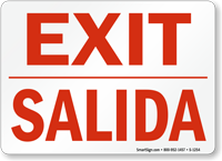 Bilingual Exit / Salida Sign