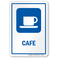 Café Sign With Cup and Saucer Symbol