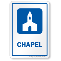 Chapel Prayer Room Sign with Church Symbol