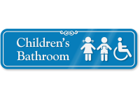 Children Bathroom Engraved Sign