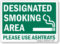 Designated Smoking Area Please Sign