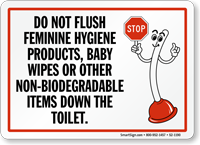 Do Not Flush Feminine Hygiene Sign