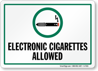 Electronic Cigarettes Allowed With Graphic Sign