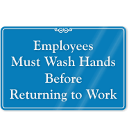 Employees Must Wash Hands ShowCase Wall Sign