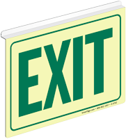 Green Exit Glow Z-Sign for Ceiling