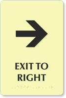 Exit To Right or Left TactileTouch Braille Arrow Sign