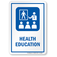 Health Education Sign with Health Educator Symbol