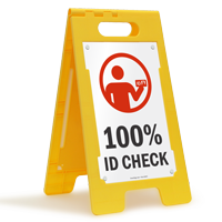 100% Id Check (W/Graphic) Fold-Ups® Floor Sign