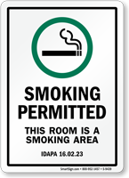 This Room Is A Smoking Area Sign