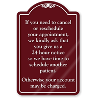 Cancel Or Reschedule Appointment ShowCase Sign
