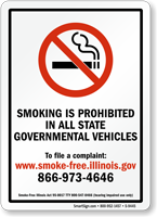 Smoking Prohibited In State Governmental Vehicles Sign