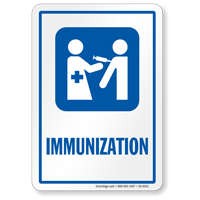 Immunization Hospital Vaccinations Sign with Injection Symbol