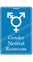 Gender Neutral Symbol Restroom ShowCase Sign