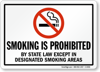 Smoking Is Prohibited By State Law Sign